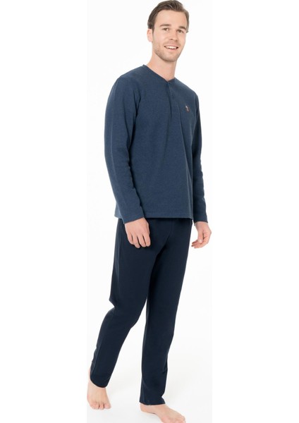 Erkek Düğmeli Yaka Uzunkol Kışlık Pijama Takım fiyatları