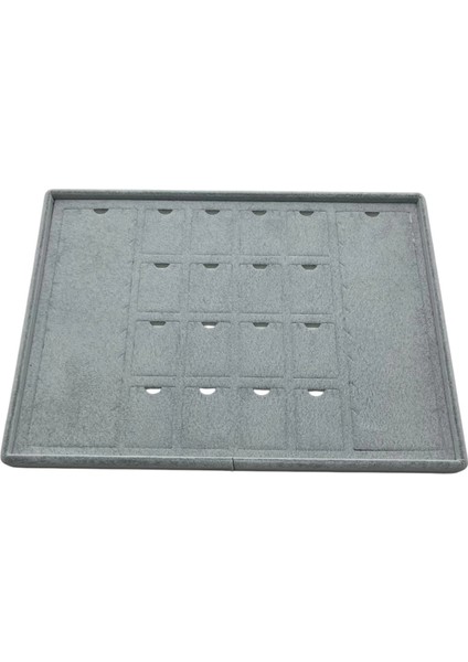 Süet Kumaş Gri 34-24 cm Ayaklı 18 Pedli Kolye Tabla Stand fırsatları