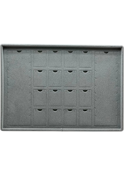 Süet Kumaş Gri 34-24 cm Ayaklı 18 Pedli Kolye Tabla Stand indirimleri