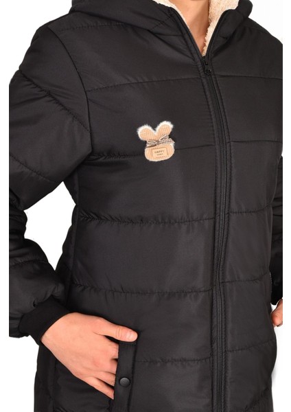 Kız Çocuk Kışlık Mont Kürk Kapüşonlu Uzun Mont (Basen Diz Arası BOY)-MNT-0010 indirimleri