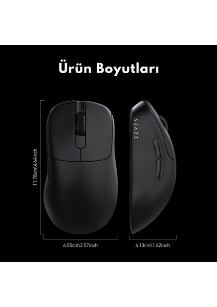 AJ179P Mc 3 Modlu 1000Hz 12.000 Dpı Manyetik Şarj Istasyonlu PAW3311 300 IPS Optik Sensör Gaming Mouse indirimleri