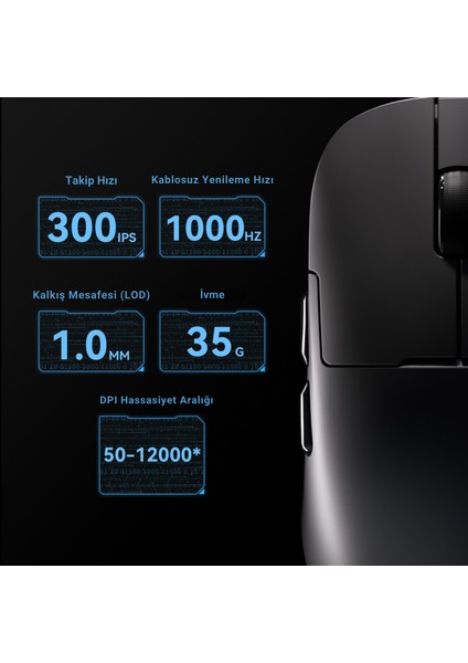AJ179P Mc 3 Modlu 1000Hz 12.000 Dpı Manyetik Şarj Istasyonlu PAW3311 300 IPS Optik Sensör Gaming Mouse