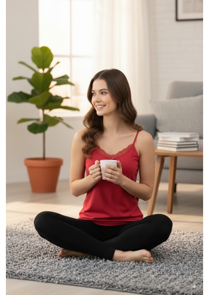 Kadın Düz Renk Dantelli Kolsuz Tek Beden Dar Kesim Likralı Pamuk Tommy Kumaş Askılı Badi indirimleri