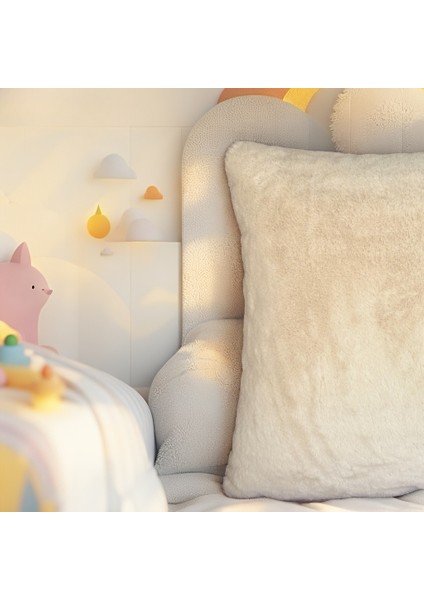 Beyaz Pullu Peluş Dekoratif Yastık - Şık ve Modern Tasarım fiyatları