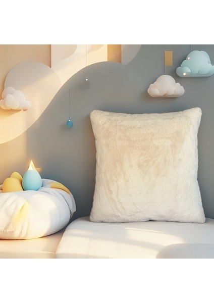 Beyaz Pullu Peluş Dekoratif Yastık - Şık ve Modern Tasarım modelleri