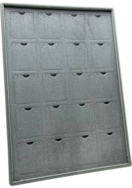 Dikine Süet Kumaş Gri 34-24 cm Ayaklı 20 Pedli Kolye Tabla Stand fırsatları