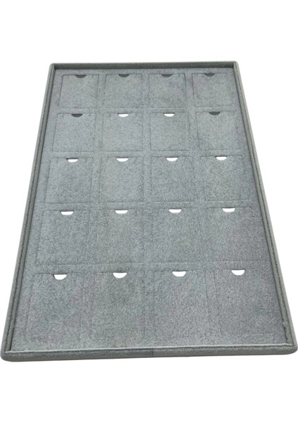 Dikine Süet Kumaş Gri 34-24 cm Ayaklı 20 Pedli Kolye Tabla Stand indirimleri