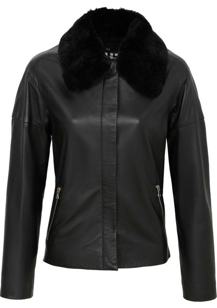 Siyah Hakiki Deri Kadın Hakiki Deri Mont - K23KDM320371-Q3H