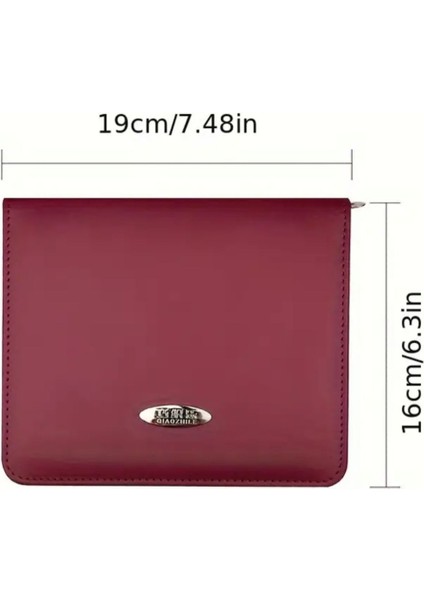 Bordo Deri Çantalı Misinalı Şiş Seti, Örgü Kiti, 10 Çift Şiş Seti, Çantalı Şiş Seti