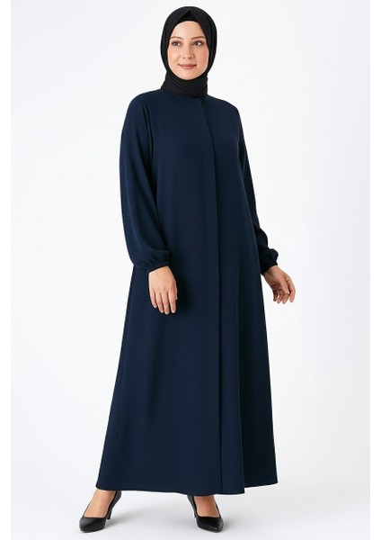 Mismoly Medine Ipeği Mevlana Kesim Cepli Kuşaklı Bol Ferace Lacivert fiyatları