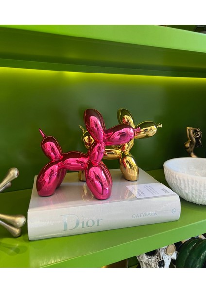 Fuşya 2' li Balon Köpek Dekoratif Obje - Dekoratif Ev Aksesuarı fiyatları