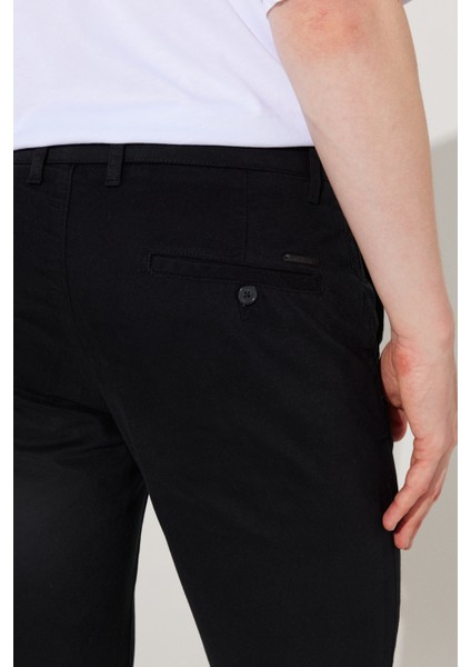 ALTINYILDIZ CLASSICS Erkek Siyah Slim Fit Dar Kesim Pamuklu Esnek Rahat Chino Pantolon
