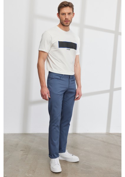 Erkek Petrol Slim Fit Dar Kesim 5 Cep Armürlü Esnek Pantolon fiyatları