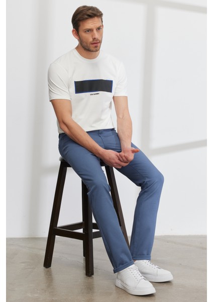 Erkek Petrol Slim Fit Dar Kesim 5 Cep Armürlü Esnek Pantolon modelleri