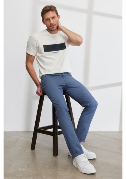 Erkek Petrol Slim Fit Dar Kesim 5 Cep Armürlü Esnek Pantolon indirimleri