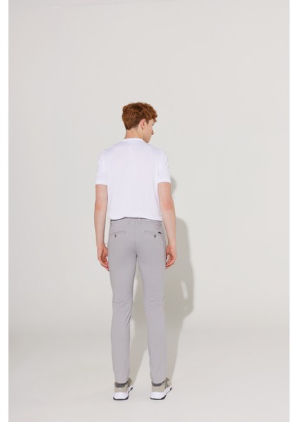 ALTINYILDIZ CLASSICS Erkek Gri Slim Fit Dar Kesim Pamuklu Esnek Rahat Chino Pantolon