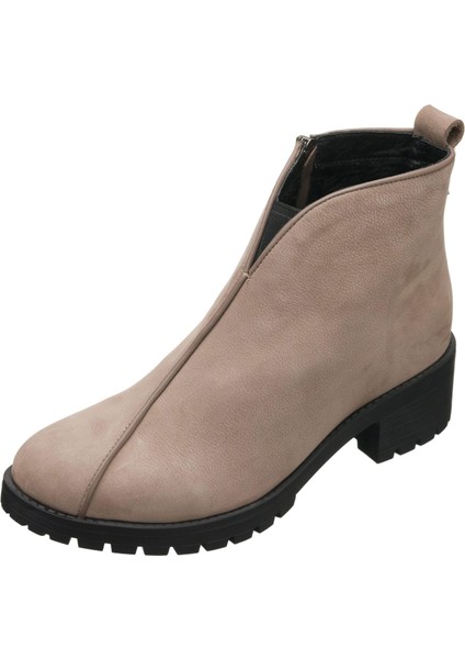 YSM06 Antrasit Dana Nubuk Deri Rahat Şık Konforlu Taban Kadın Kışlık Bot