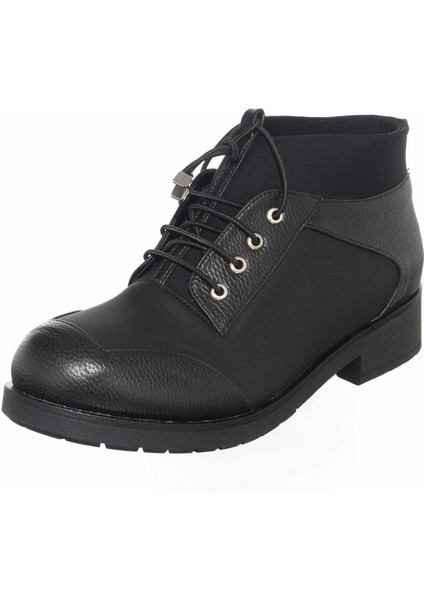 K303 Siyah Streç Üst Kalite Rahat Geniş Kalıp Büyük Numara Kadın Bot