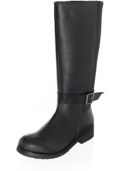 K1011 Siyah Analin Steçli Büyük Numara Kadın.çizme Kişiye Özel Sipariş Imkanı