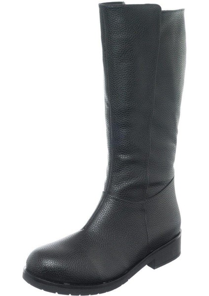 K341 Siyah Üst Kalite Geniş Kalıp Kadın Çizme