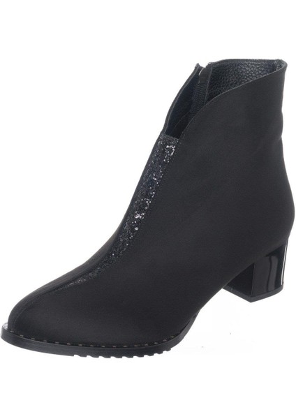 K541 Siyah Süet Büyük Numara Kadın Botları