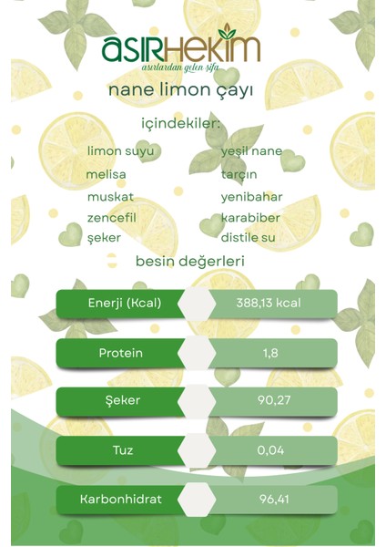 Nane Limon Zencefilli Çayı modelleri