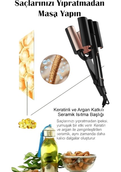 HRS-550 Wag ve Su Dalgası Saç Maşası 32MM. modelleri