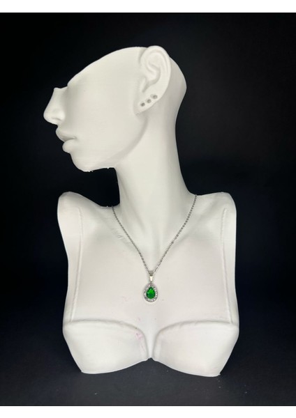 Pndr Model Taşlı Çelik Kolye