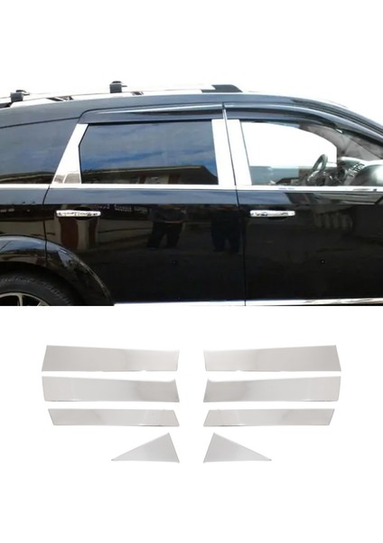 Dodge Journey Uyumlu Krom Kapı Direği 6 Parça Paslanmaz Çelik