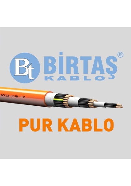 EF6512-PUR-7X1 ,kesit 1mm² 7-Damar/çok Telli Ağırşart Hareketli Pur Kablo
