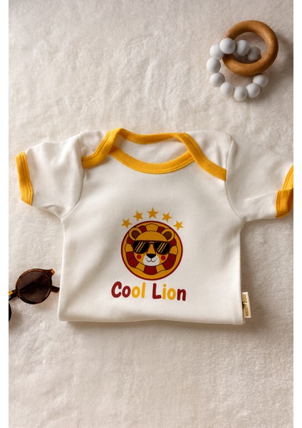 2 Li %100 Pamuk 0-3 Ay - 3 Yaş Arası Unisex Kız Erkek Aslan Parçası Zıbın fırsatları