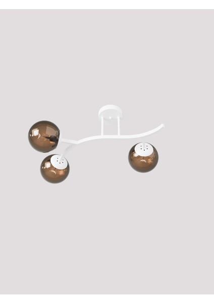 Noria Beyaz Metal Gövdeli 3’lü Bal Rengi Cam Küre Avize | Kavisli Tavan Aydınlatma Avize Modeli fırsatları