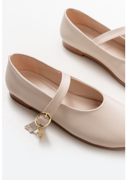 İNF-324 Bej Baretli Tokalı Günlük Kadın Babet fırsatları