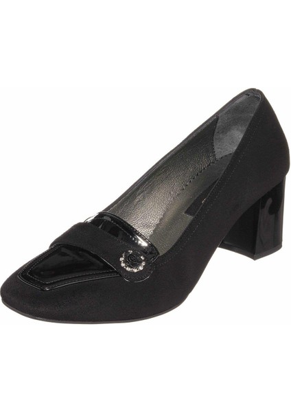 KDR1258 Siyah Süet Büyük Numara Rahat Geniş Kalıp Kadın Ayakkabısı