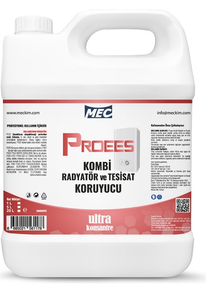 Kombi Tesisat Koruyucu Kimyasal Proees 5 Litre | Petek Ve Tesisat Bakım Sıvısı