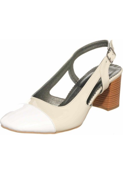 KDR2613 Bej Rugan Yazlık Kısa Topuk Büyük Numara Ayakkabı Rahat Şık Kalıp