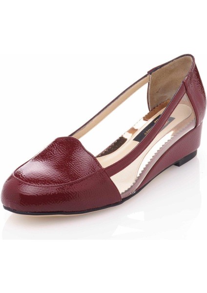 17309 Bordo Transparan Büyük Numara Gündelik Kadın Ayakkabısı fırsatları