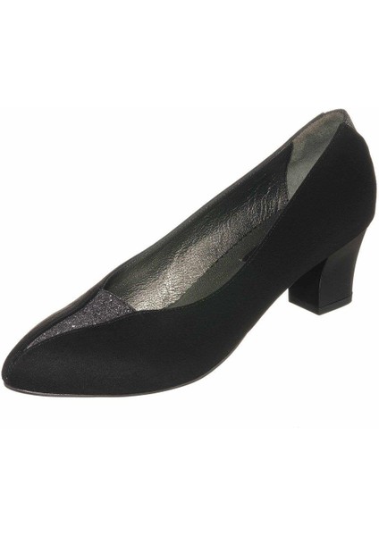 KDR1019 Siyah Süet Büyük Numara Kadın Ayakkabısı Rahat Geniş Kalıp Yeni Sezon