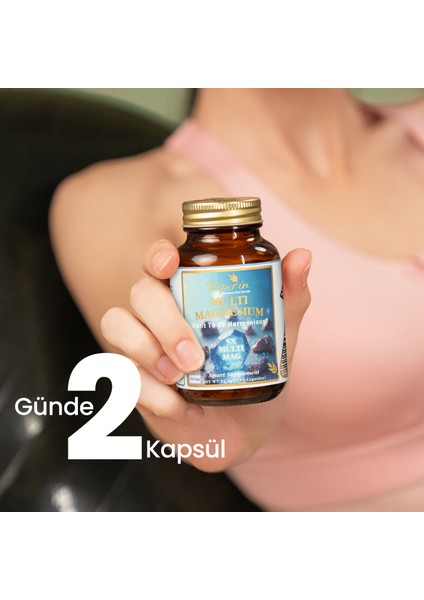 5x Çoklu Magnezyum (Taurat, Bisglisinat, Malat, Sitrat, L-Treonat) 60 Kapsül | Akıllı Gıda Takviyesi