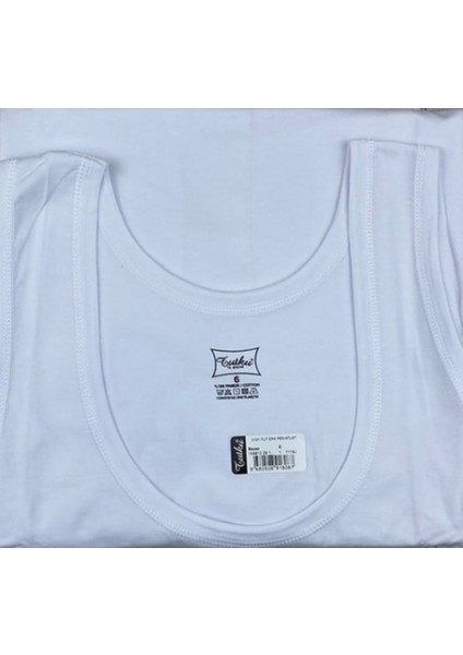 Erkek Penye Atlet Klasik-6 Adet-Beyaz fırsatları