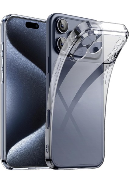 iPhone 17 Pro Max Uyumlu Kamera Korumalı Şeffaf Esnek Silikon Kılıf
