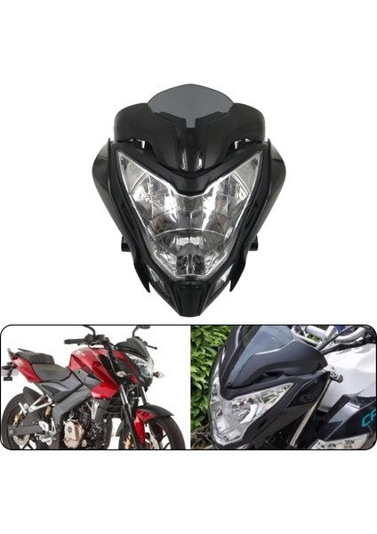 Bajaj Pulsar NS150 NS200 Ön Far Grenajlı LED ve Siperlik Camlı Tam Uyumlu Premium Kalite