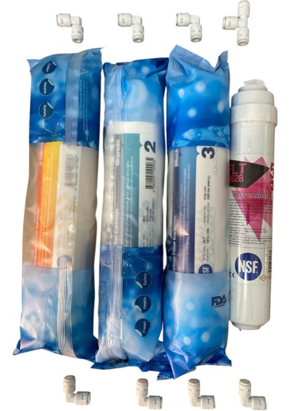 Su Arıtma Filtresi Nsf Sertifikalı 4 Aşamalı Premium Inline KAPALI KASA Filtre Sistemi fiyatları