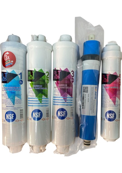 Su Arıtma Filtresi Kapalı Kasa Nsf Onaylı Premium 5 Aşamalı Filtre Seti Inline Filtre Sistemi