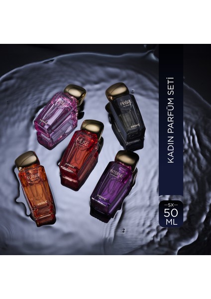 Imprimé 5'li Kadın Parfüm Seti (Muse 50 ml +Priére 50 ml + Cherié 50 ml +Interne 50 ml + Flâner 50 Ml)