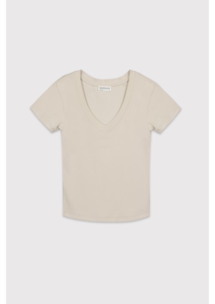 V Yaka Kısa Kol Üst fırsatları