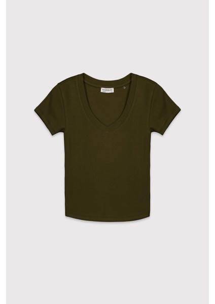 V Yaka Kısa Kol Üst fırsatları