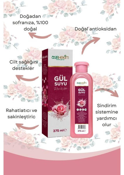 Natural Gül Suyu 375 ml (Içilebilir) fiyatları