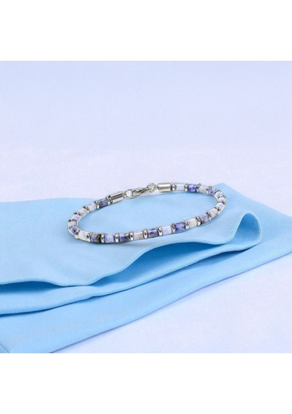 Mavi Aventurin & Silver Hematit Taşlı Ayarlanabilir Çelik Zincir Erkek Bileklik 31832B10D4M1 fiyatları