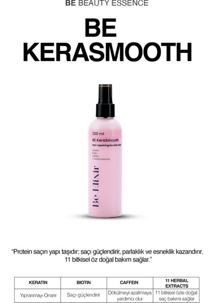 Beauty Essence Be Elixir Kerasmooth - Saç Besleyici Keratin Sütü 200 ml fırsatları